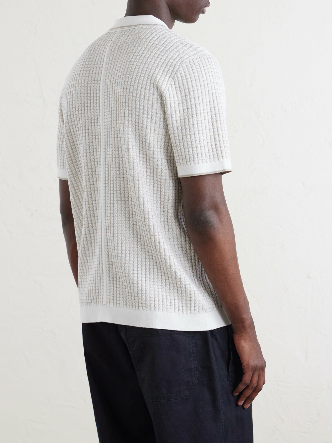 Rag & Bone - Harvey Ribbed Cotton-Blend Polo Shirt - White