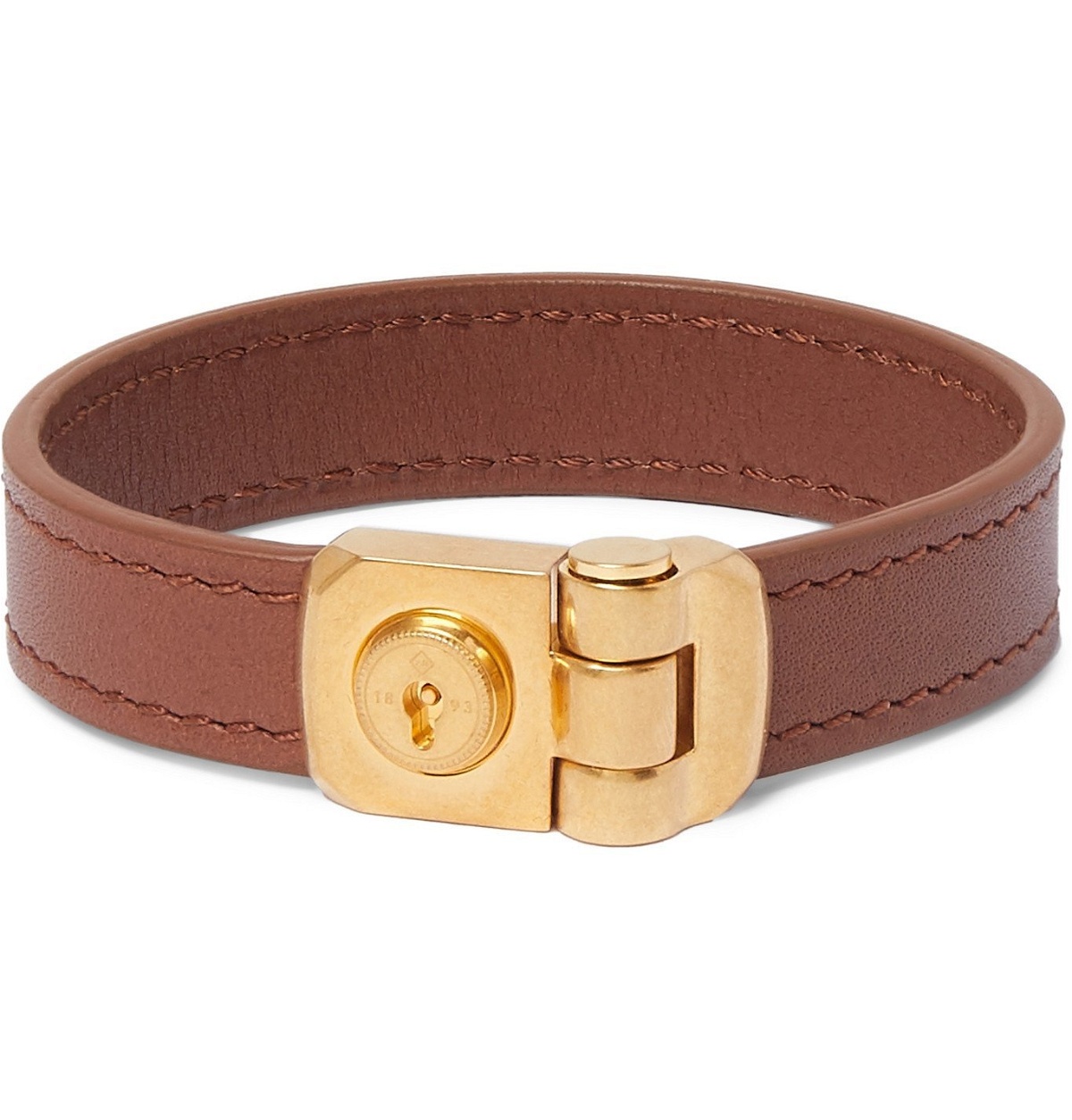 Photo: Dunhill - Leather and Gold-Tone Bracelet - Brown