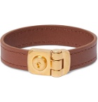 Dunhill - Leather and Gold-Tone Bracelet - Brown