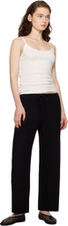 LESET Black Lauren Crop Drawstring Lounge Pants