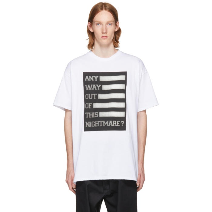 Photo: Raf Simons White Any Way Out of This Nightmare Easy Fit T-Shirt 