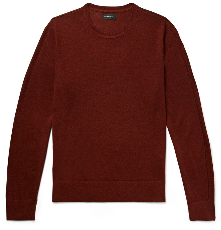 Photo: Club Monaco - Lux Merino Wool, Cashmere and Silk-Blend Sweater - Burgundy