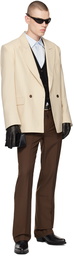 Ernest W. Baker Beige Double-Breasted Blazer