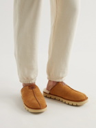 Grenson - Wainwright Shearling-Lined Suede Slippers - Brown
