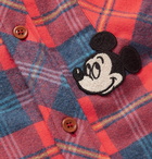 Gucci - Disney Appliquéd Padded Checked Cotton-Flannel Overshirt - Red