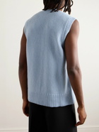 Marni - Distressed Panelled Wool Sweater Vest - Blue
