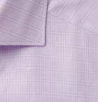 Ermenegildo Zegna - Lilac Cutaway-Collar Prince of Wales Checked Cotton Shirt - Lilac