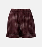 Saint Laurent Printed silk satin shorts