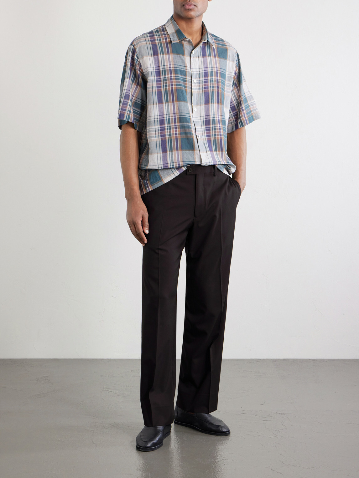 Kaptain Sunshine - Straight-Leg Wool-Poplin Trousers - Brown
