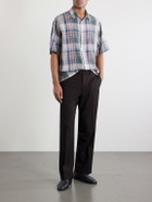 Kaptain Sunshine - Straight-Leg Wool-Poplin Trousers - Brown