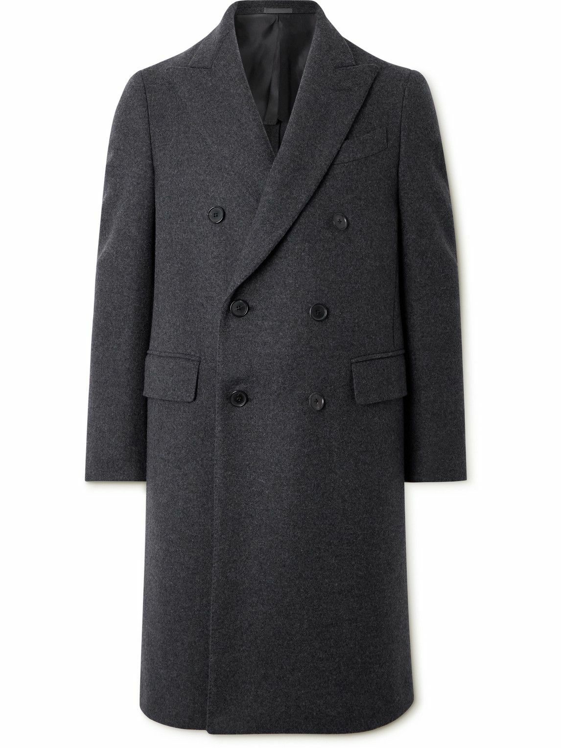 Caruso - Double-Breasted Wool and Cashmere-Blend Coat - Gray