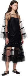 Bode Black Swan Midi Dress