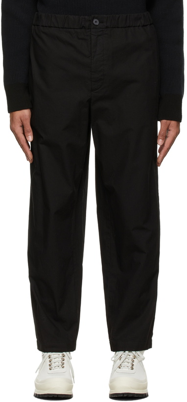 Photo: Jil Sander Black Canvas Wide-Leg Trousers