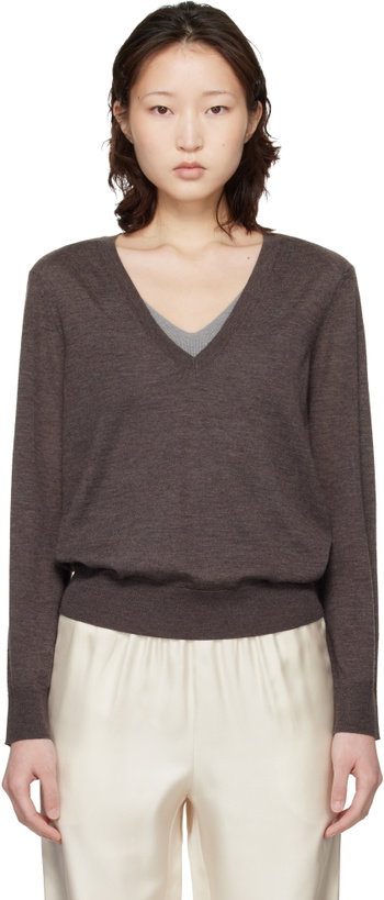 Photo: Loulou de Saison Brown Julio LDS Fluid Cashmere Sweater