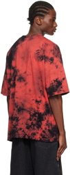 LU'U DAN Red & Black Bleached Ink T-Shirt