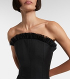 McQueen Ruffled wool gabardine cocktail dress