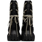Rick Owens Black Tower Megalace Tractor Boots