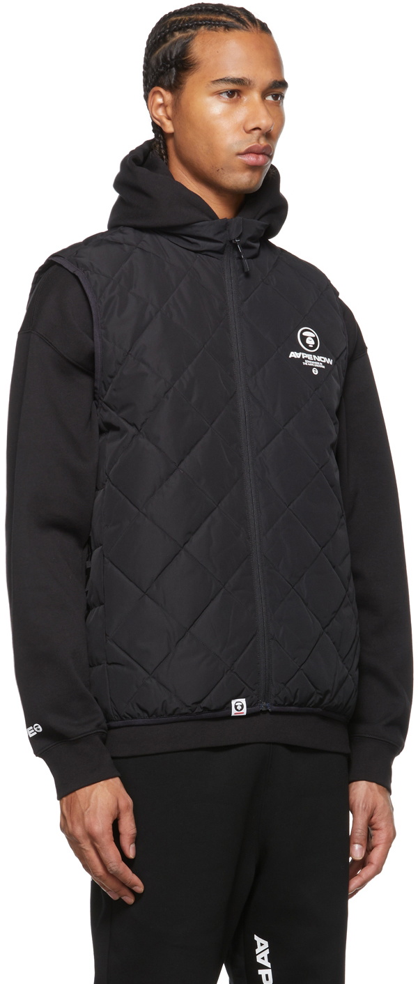 AAPE by A Bathing Ape Black Down Quilted Vest AAPE by A Bathing Ape