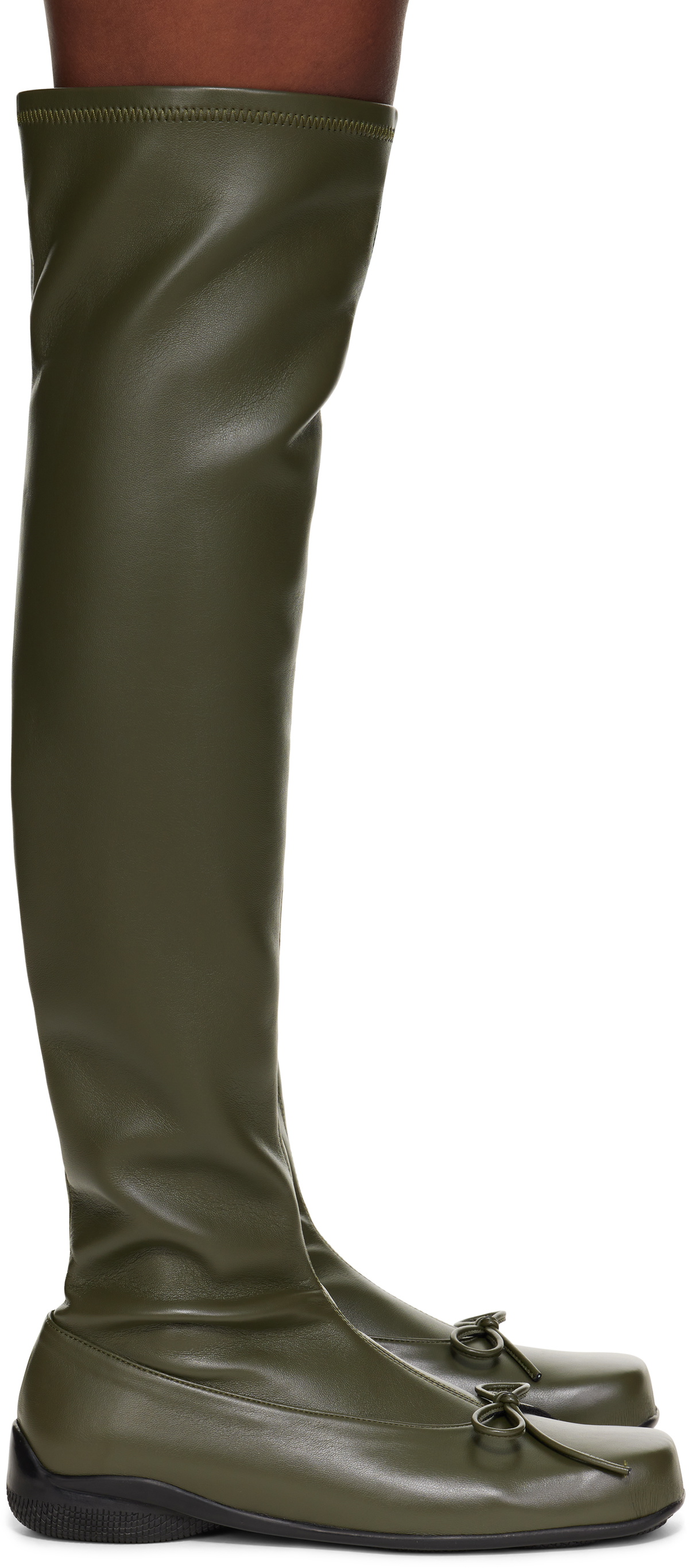 OPEN YY Khaki Thigh High Ballet Boots