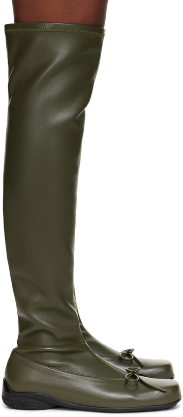 Photo: OPEN YY Khaki Thigh High Ballet Boots