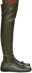 OPEN YY Khaki Thigh High Ballet Boots