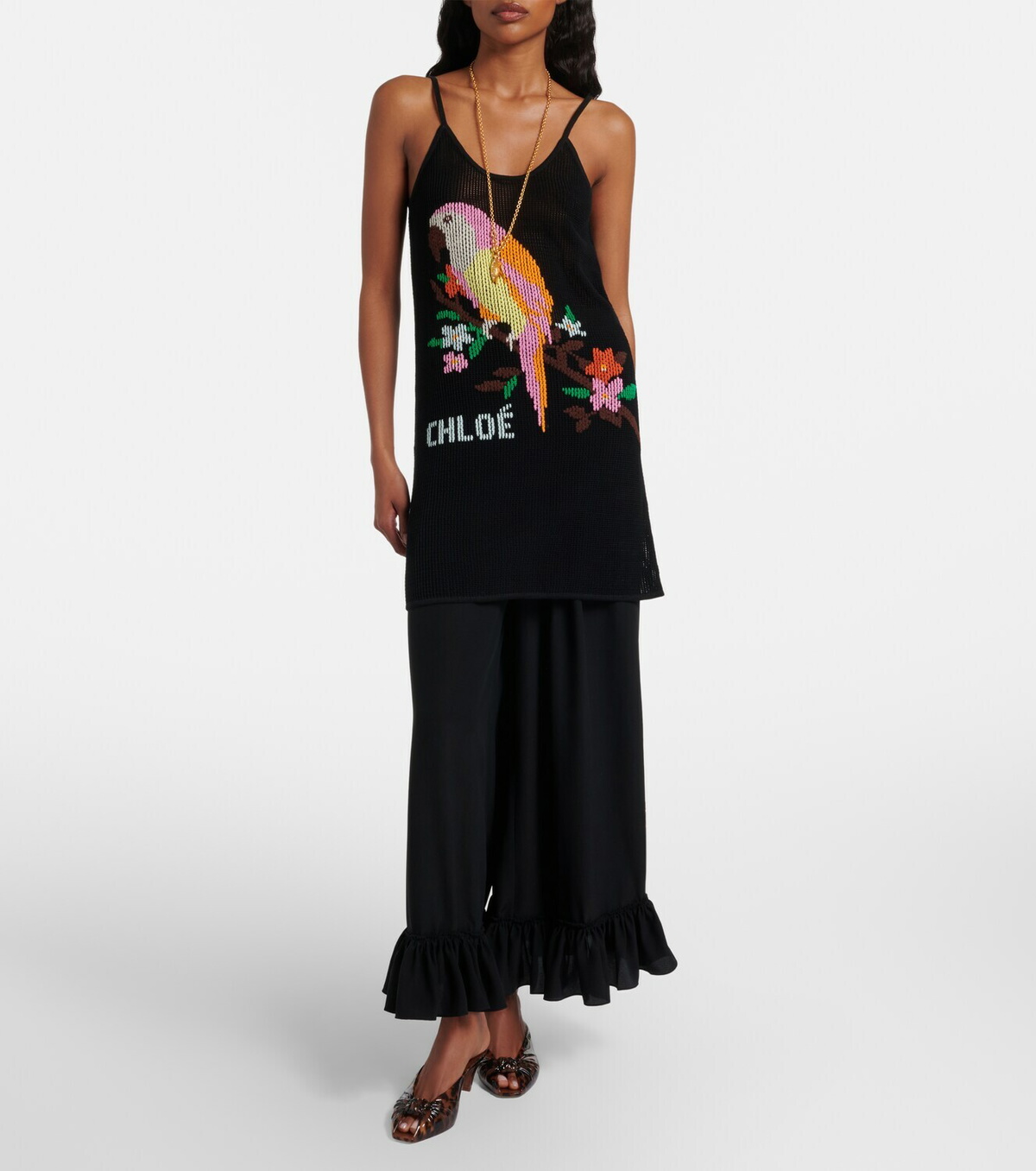 Chloé Embroidered cotton minidress