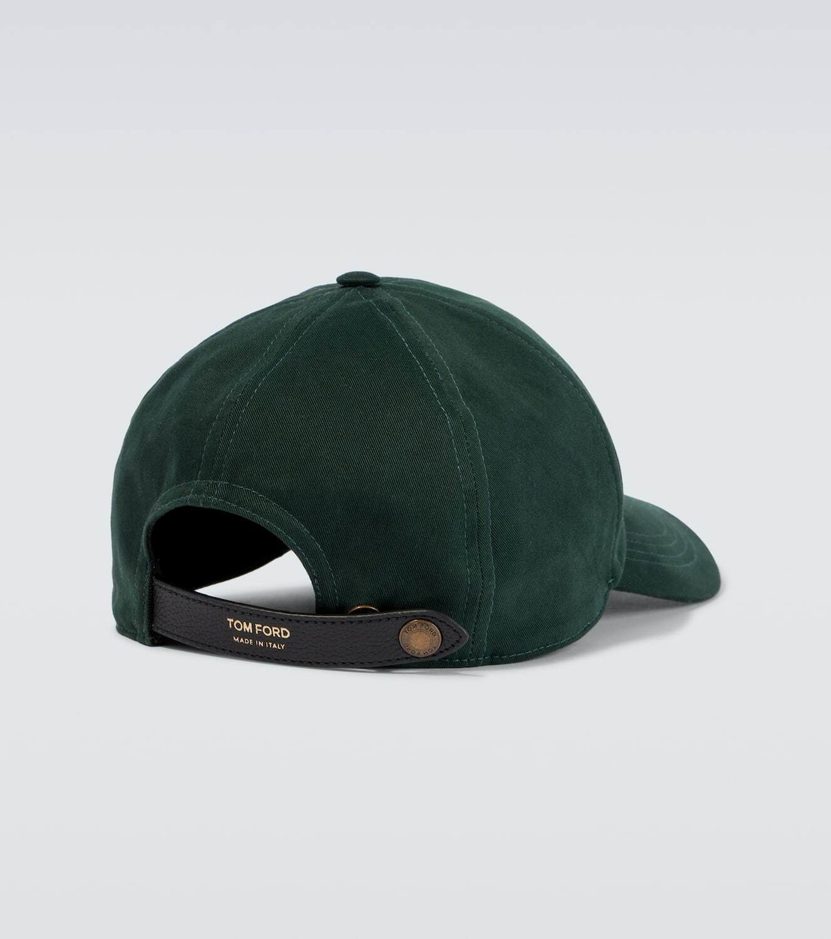 Tom Ford TF embroidered leather-trimmed baseball cap