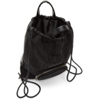 Marine Serre Black Two-Sided Drawstring Backpack