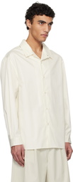 AMOMENTO Off-White Open Collar Shirt