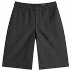 Alexander McQueen Men's Jacquard Skull Shorts in Black/Black
