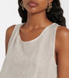 Leset Stella sequined linen-blend minidress