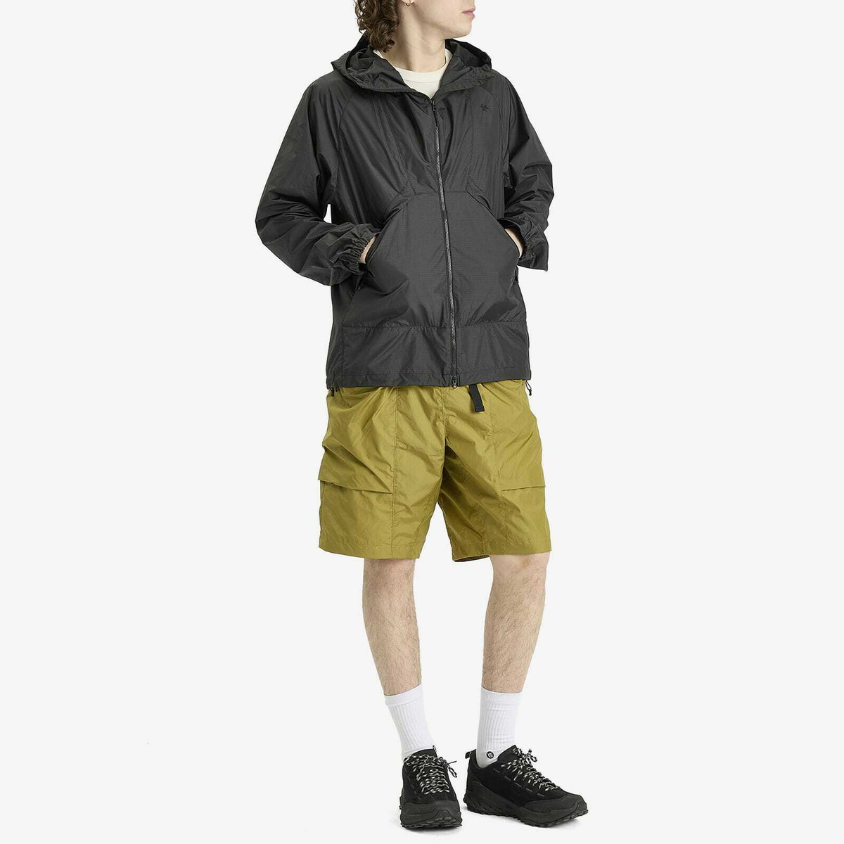 Goldwin Men's Ripstop Hooded Jacket in Black Goldwin