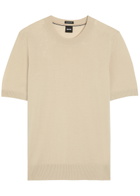 Boss Umauro Fine-knit Wool T-shirt Beige