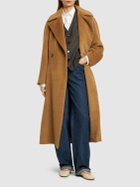 ALBERTA FERRETTI Belted Alpaca & Wool Long Coat