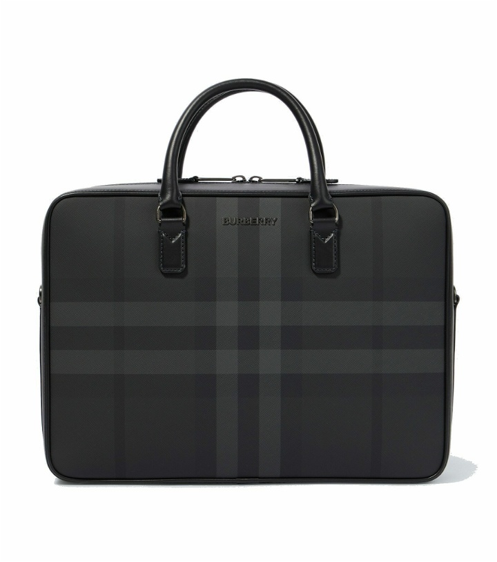 Photo: Burberry - Checked briefcase