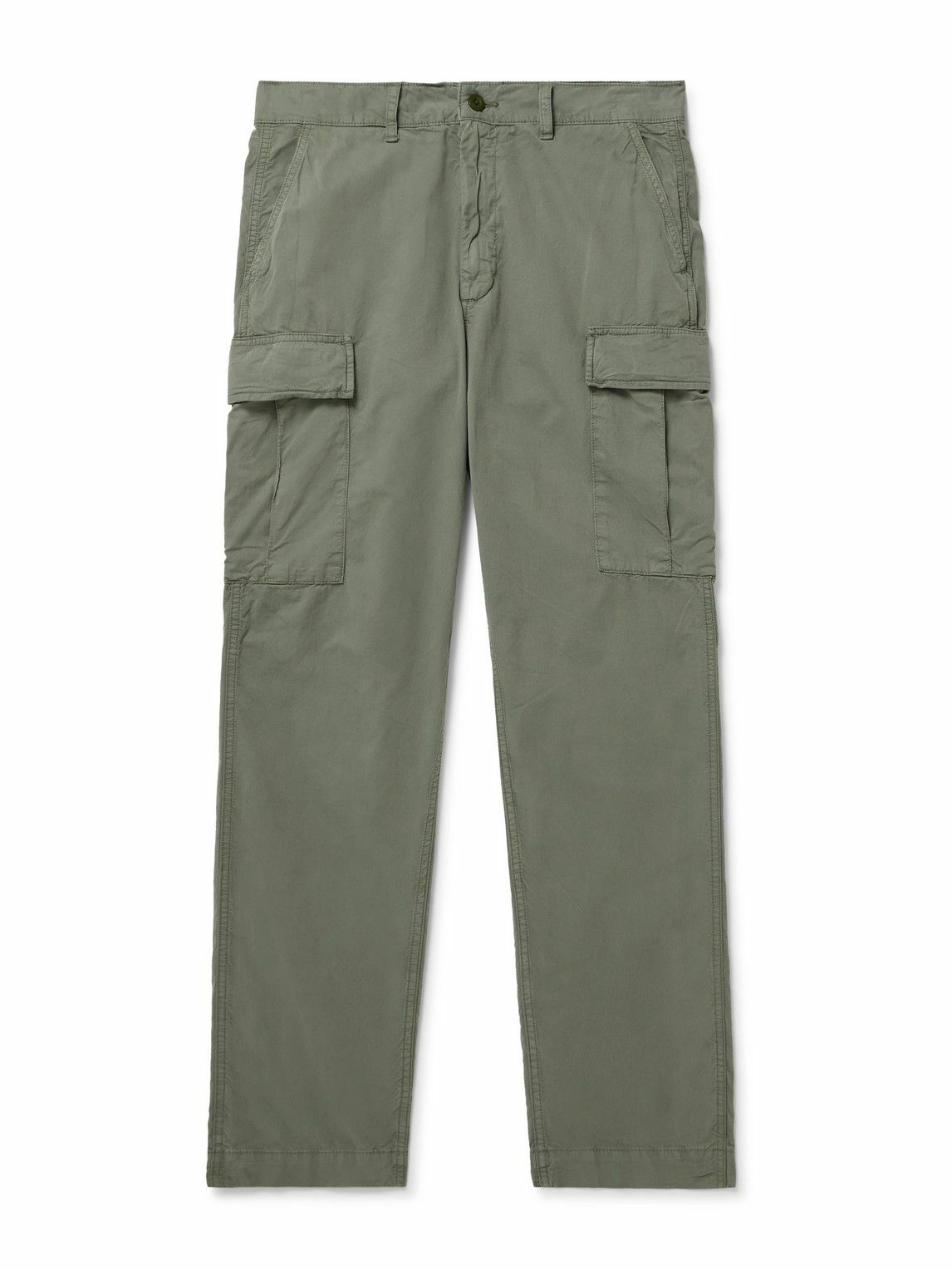 Hartford - Tapered Cotton-Drill Cargo Trousers - Green
