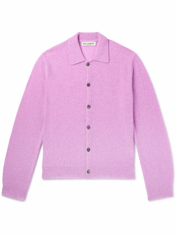 Photo: Our Legacy - Evening Polo Alpaca-Blend Cardigan - Pink