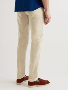 Loro Piana - Slim-Fit Garment-Dyed Cotton-Blend Trousers - Neutrals