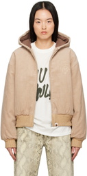 BAPE Beige Corduroy Padded Hoodie Jacket