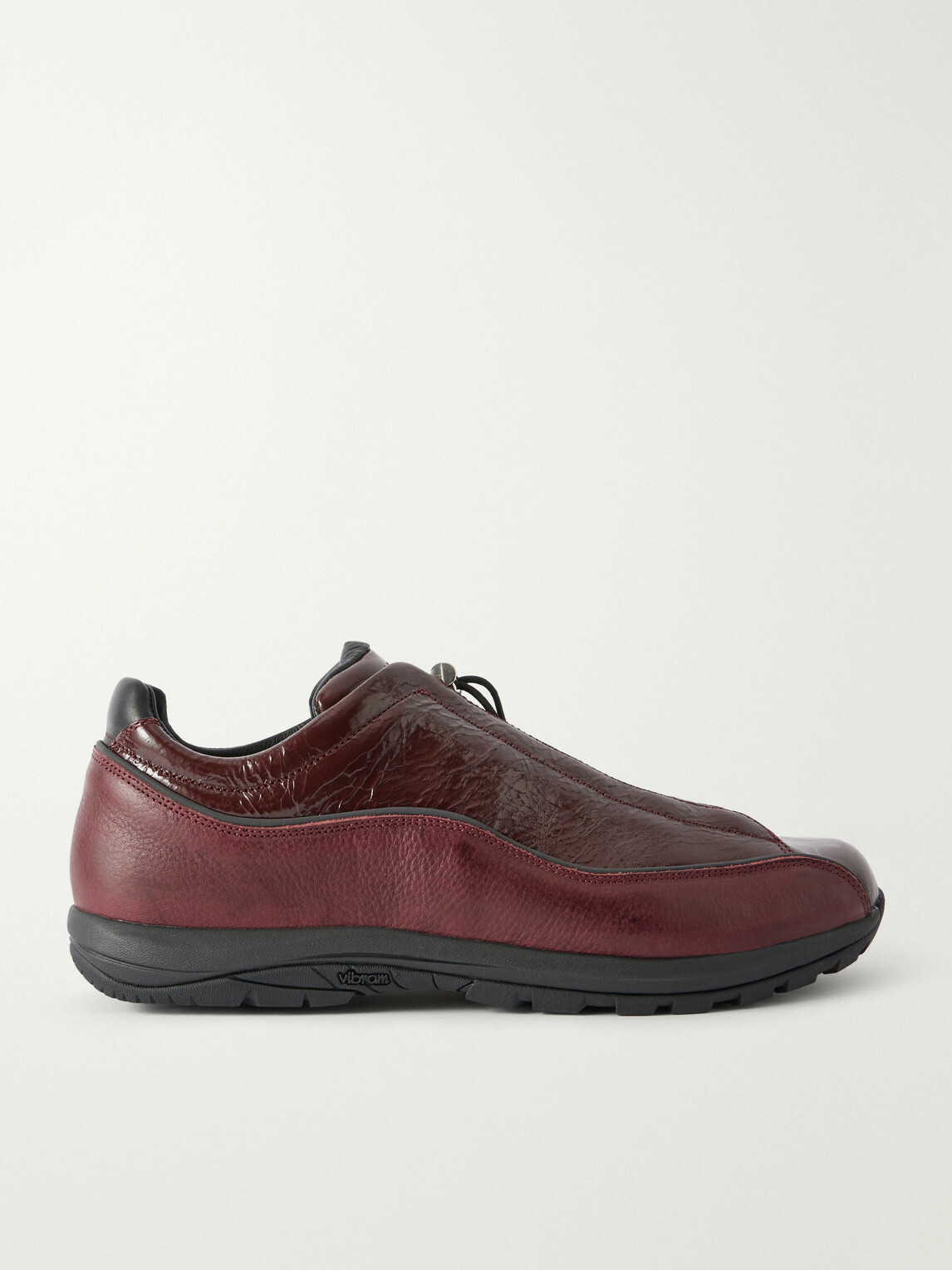 Diemme - Licata Textured-Leather Sneakers - Burgundy