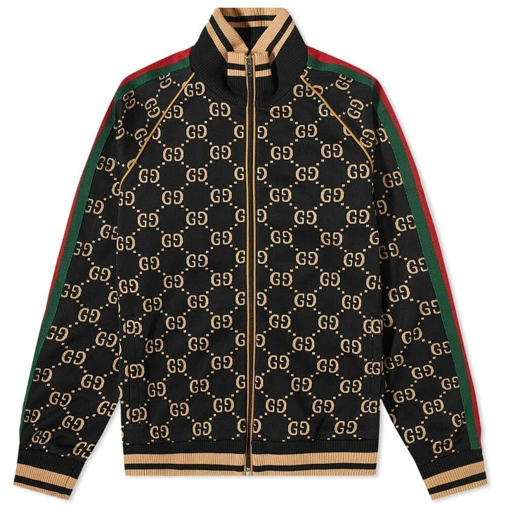 Photo: Gucci Men's All Over GG Velour Track Jacket in Black