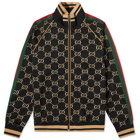 Gucci Men's All Over GG Velour Track Jacket in Black