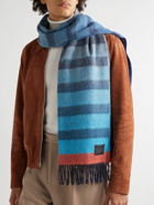 Paul Smith - Fringed Striped Wool and Cashmere-Blend Scarf