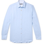 Canali - Slim-Fit Slub Linen Shirt - Sky blue