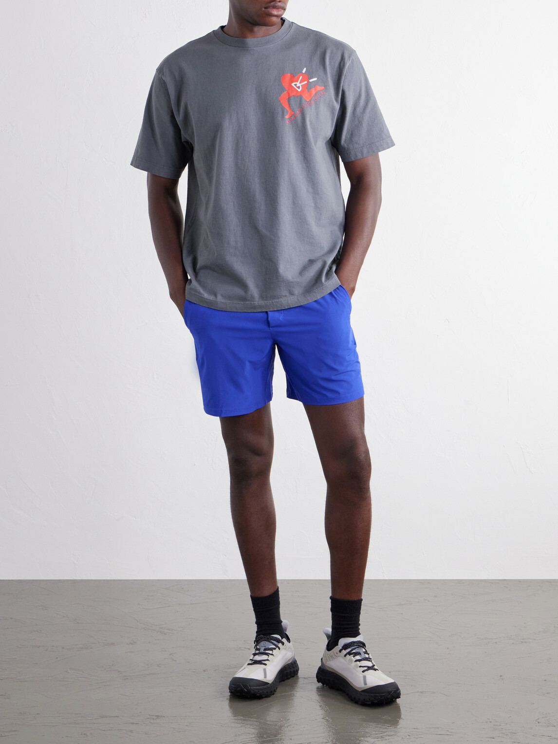 DISTRICT VISION - California Printed Cotton-Jersey T-Shirt - Gray