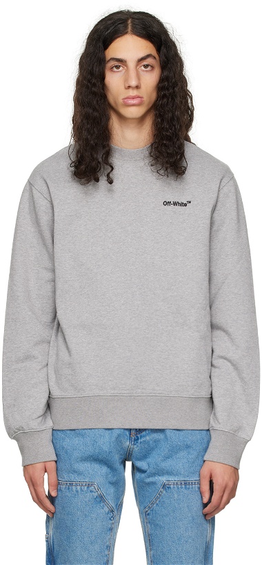 Photo: Off-White Gray Helvetica Sweatshirt