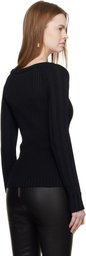 Balmain Black Knit Buttons Sweater