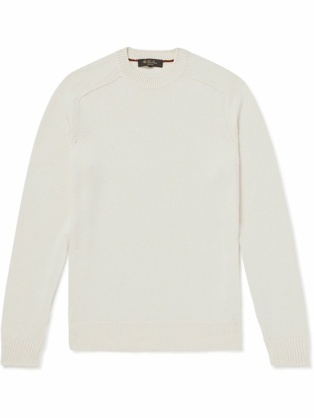 Photo: Loro Piana - Cotton and Silk-Blend Sweater - White