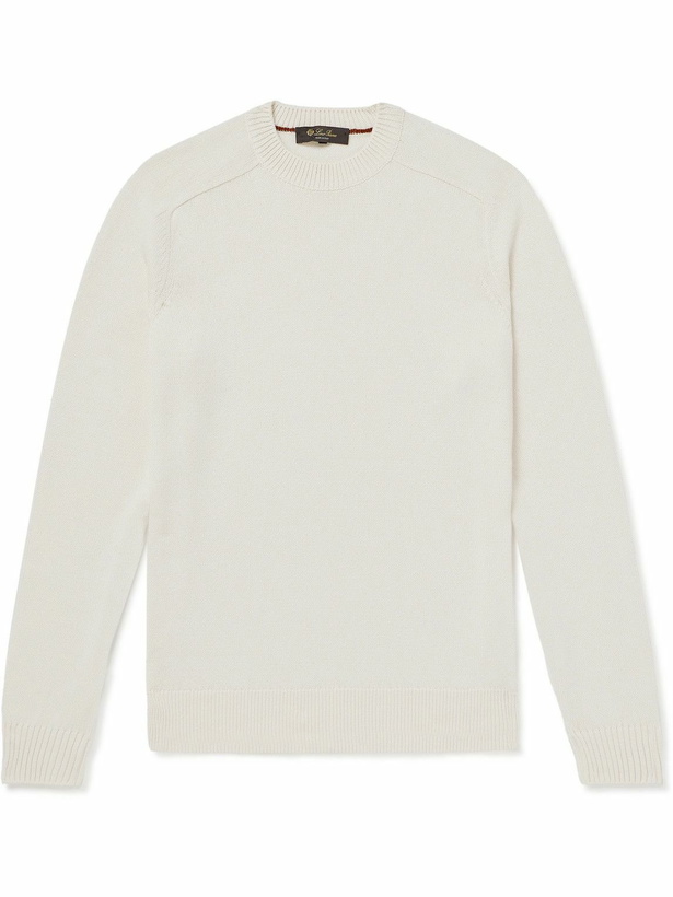 Photo: Loro Piana - Cotton and Silk-Blend Sweater - White