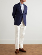 Kingsman - Straight-Leg Pleated Cotton-Blend Twill Trousers - Neutrals
